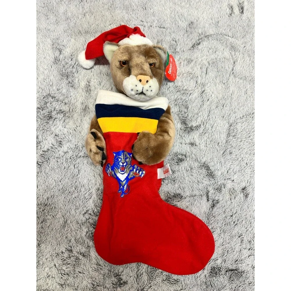 SAMPLE! Vintage 1997 Florida‎ Panthers Stanley Christmas Stocking Plush DADA NFL